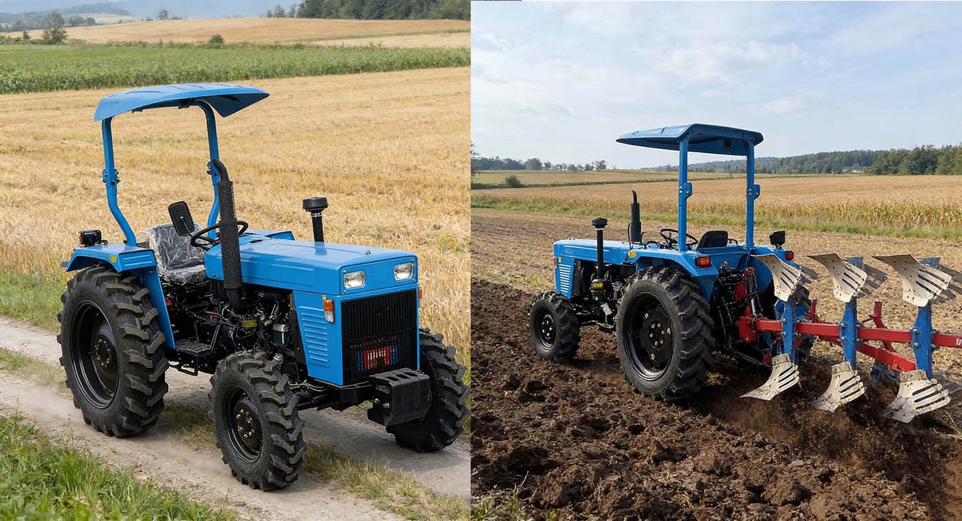 This agricultural wheel tractor is powered This agricultural wheel tractor is powered